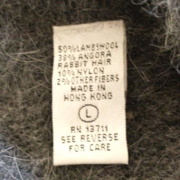 Valerie Stevens L Lambswool Angora Full Zip Cardigan Snowflake Fair Isle Holiday - Picture 10 of 16